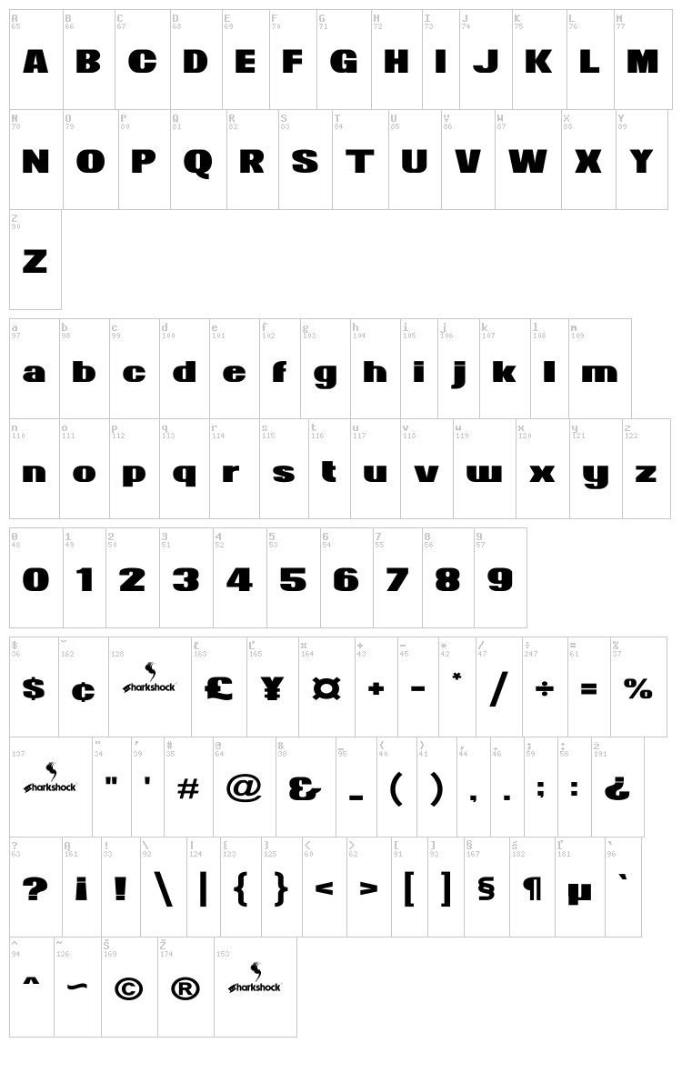 News of the World font map